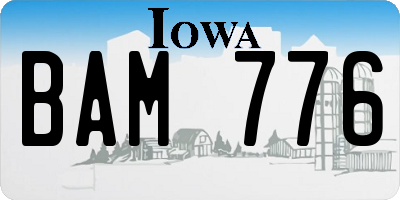 IA license plate BAM776