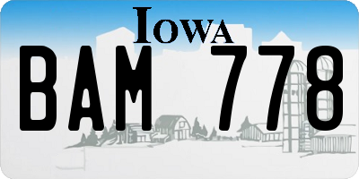 IA license plate BAM778