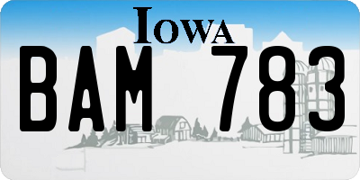 IA license plate BAM783