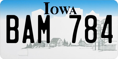 IA license plate BAM784