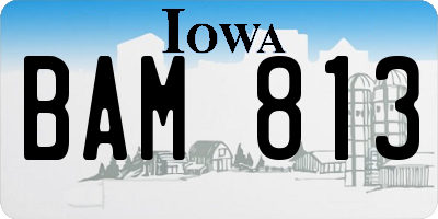 IA license plate BAM813