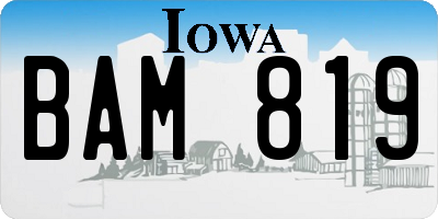 IA license plate BAM819