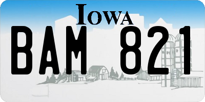 IA license plate BAM821