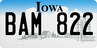 IA license plate BAM822