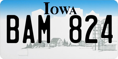 IA license plate BAM824