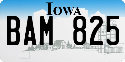 IA license plate BAM825