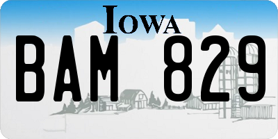 IA license plate BAM829