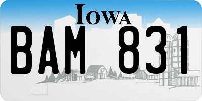 IA license plate BAM831