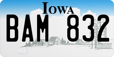IA license plate BAM832