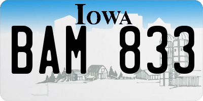 IA license plate BAM833