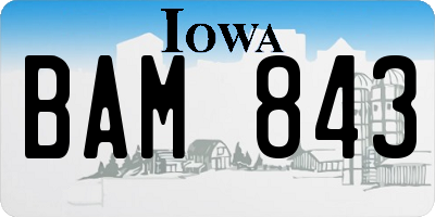 IA license plate BAM843