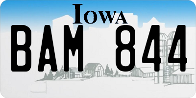 IA license plate BAM844
