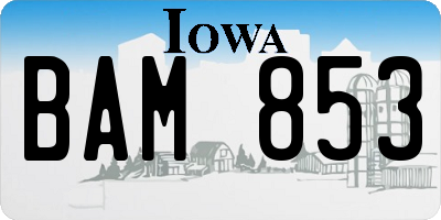 IA license plate BAM853