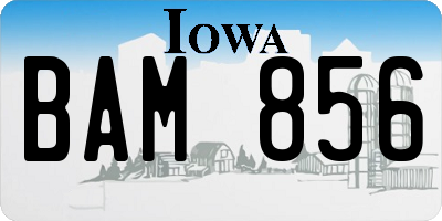 IA license plate BAM856