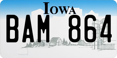 IA license plate BAM864