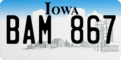 IA license plate BAM867