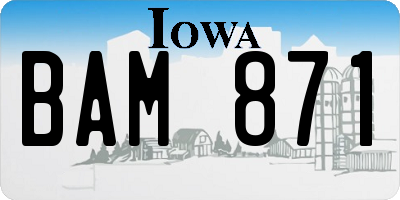 IA license plate BAM871