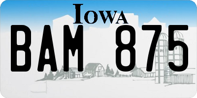 IA license plate BAM875