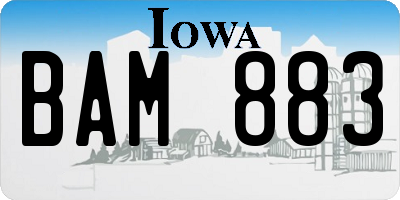 IA license plate BAM883