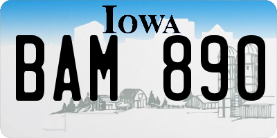 IA license plate BAM890