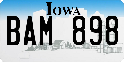 IA license plate BAM898