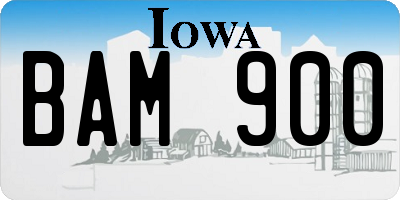 IA license plate BAM900