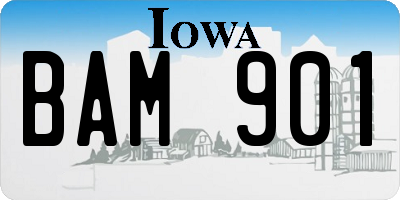 IA license plate BAM901