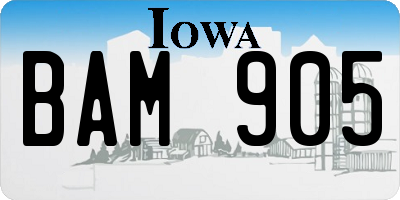 IA license plate BAM905