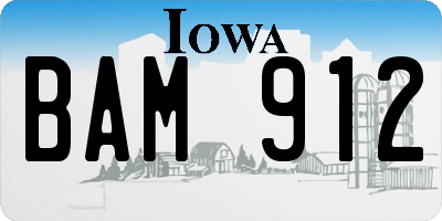 IA license plate BAM912