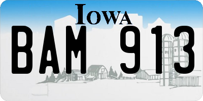 IA license plate BAM913