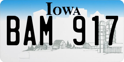 IA license plate BAM917
