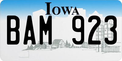 IA license plate BAM923