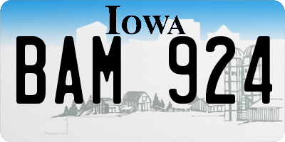 IA license plate BAM924