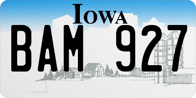 IA license plate BAM927