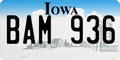 IA license plate BAM936