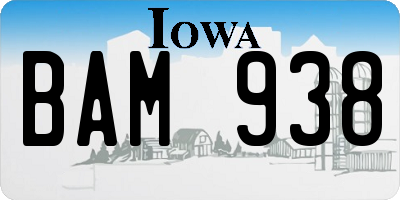 IA license plate BAM938