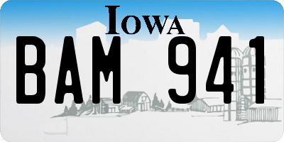 IA license plate BAM941