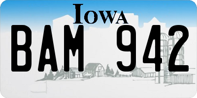 IA license plate BAM942