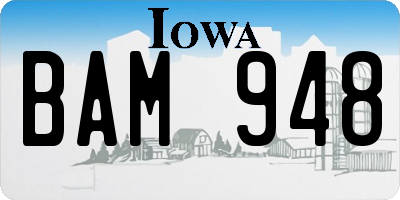 IA license plate BAM948