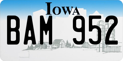 IA license plate BAM952
