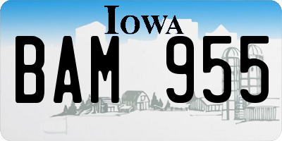 IA license plate BAM955