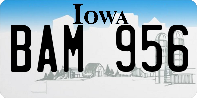 IA license plate BAM956