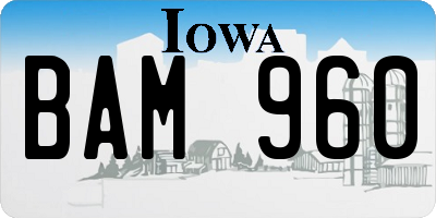 IA license plate BAM960