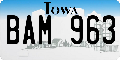 IA license plate BAM963