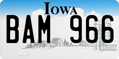 IA license plate BAM966