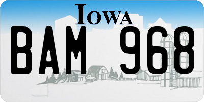 IA license plate BAM968