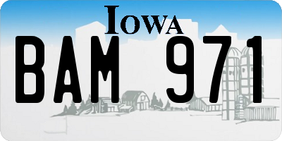 IA license plate BAM971