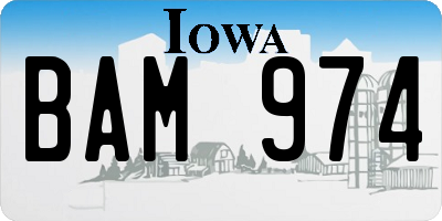 IA license plate BAM974