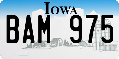 IA license plate BAM975