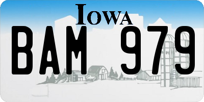 IA license plate BAM979